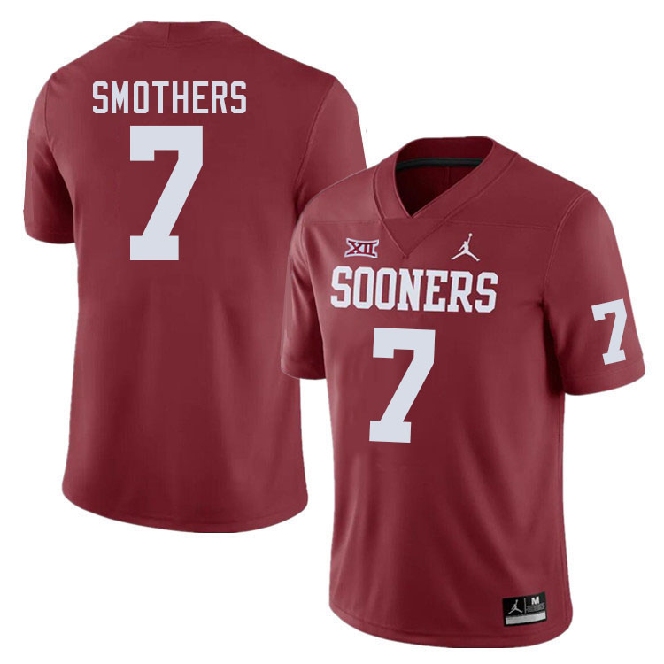 Men #7 Daylan Smothers Oklahoma Sooners College Football Jerseys Stitched-Crimson